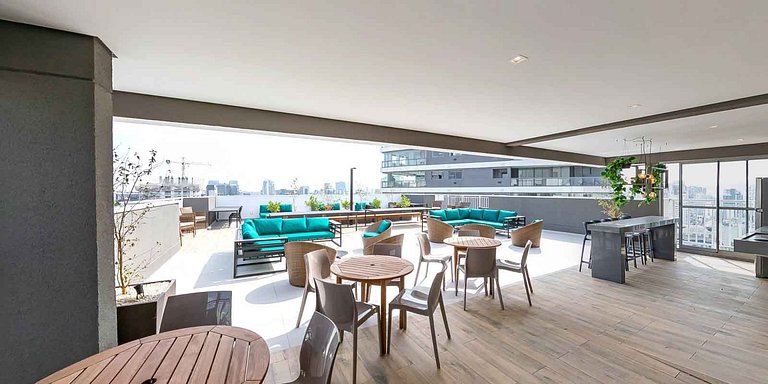 Studio no Itaim com Rooftop, ao lado do Ibirapuera