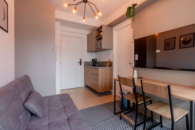 Studio in Itaim with rooftop access, close to Ibirapuera Par