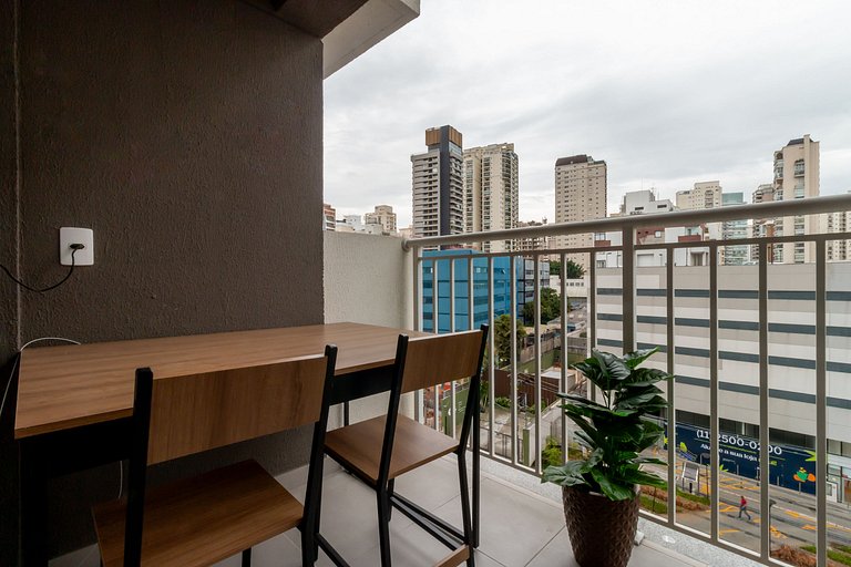 Estudio en Itaim con terraza en la azotea, a pocos minutos d