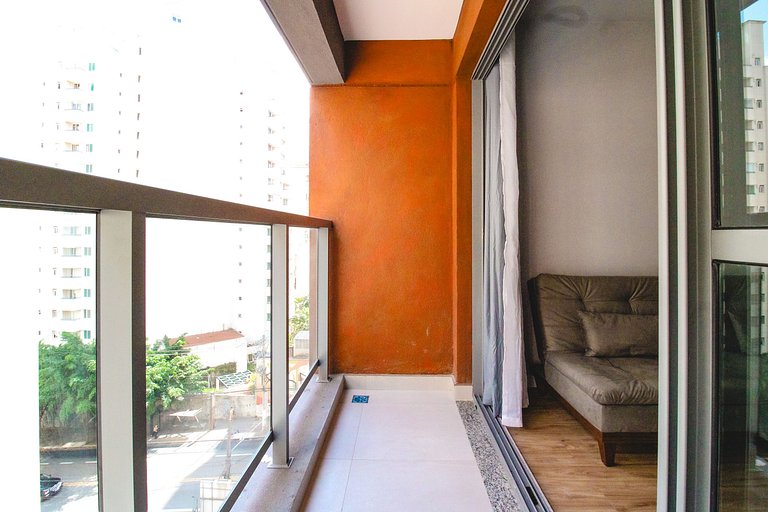Studio com piscina e garagem, ao lado da Paulista