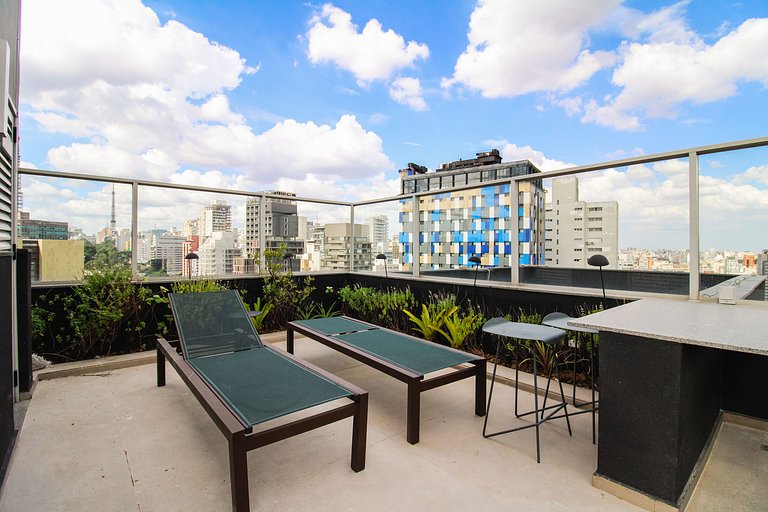 15ª andar Piscina e rooftop no Jardins e Rebouças