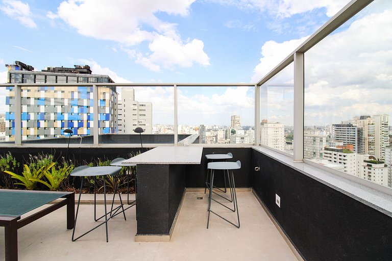 Rooftop e piscina na Oscar Freire, Jardins