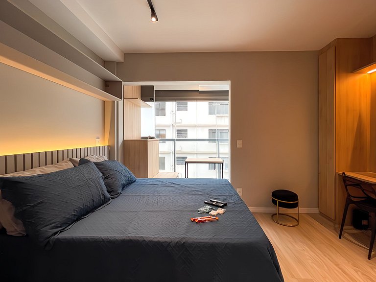 Charming apartment near Paulista Avenue with a swimming pool