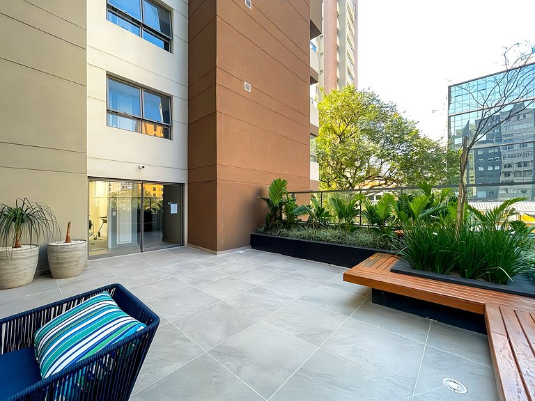 Private balcony on a high floor