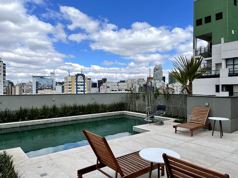 Piscina y sauna cerca de la Avenida Paulista