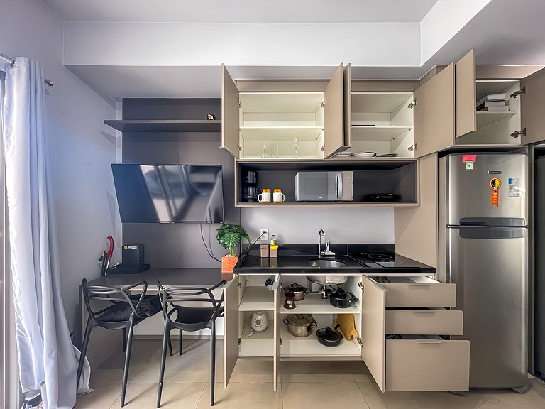 Studio charmoso com sauna na Rua Augusta