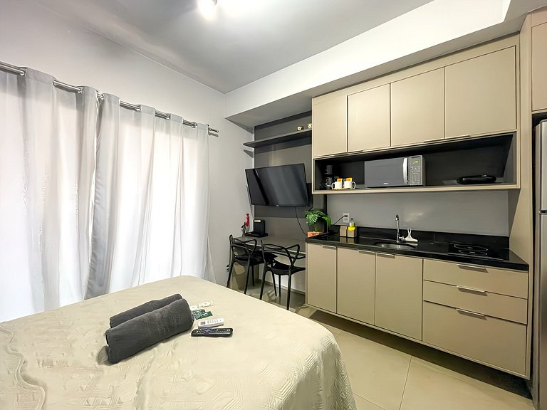 Encantador estudio con sauna en Rua Augusta