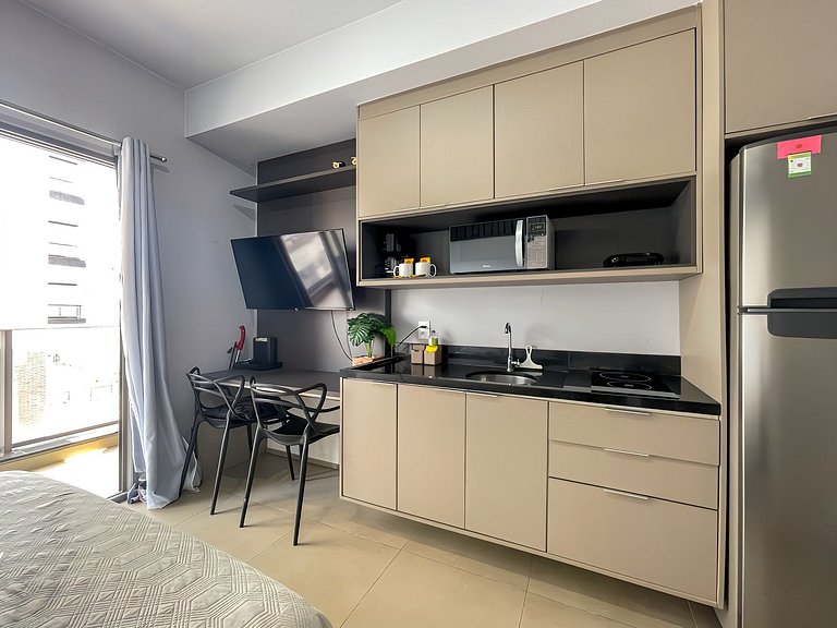 Studio charmoso com sauna na Rua Augusta