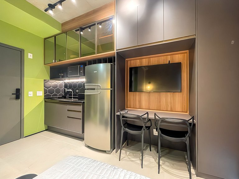 Piscina e rooftop no Paraíso, com opção de estacionamento di