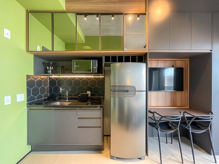 Piscina e rooftop no Paraíso, com opção de estacionamento di