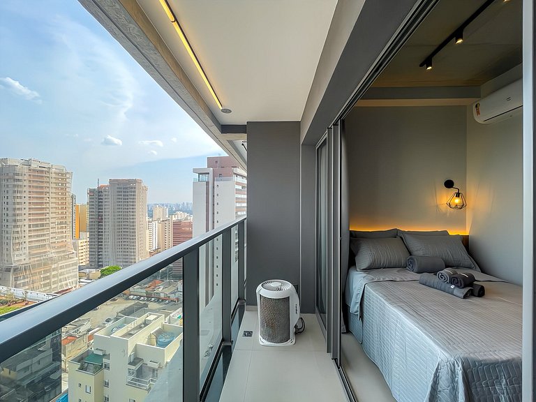 Piscina e rooftop no Paraíso, com opção de estacionamento di