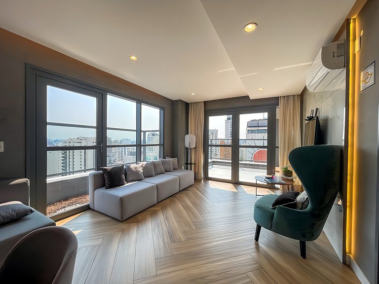 Charming apartment near Paulista Avenue with a swimming pool