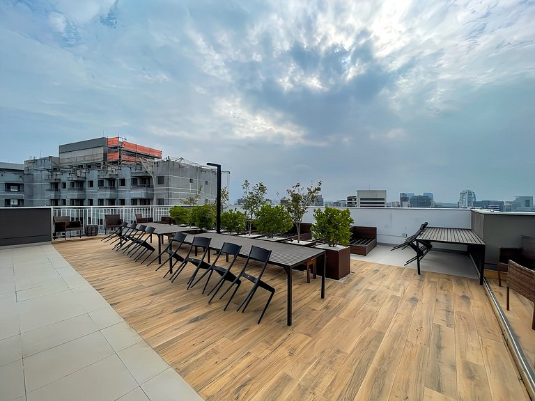 Studio in Itaim with rooftop access, close to Ibirapuera Par