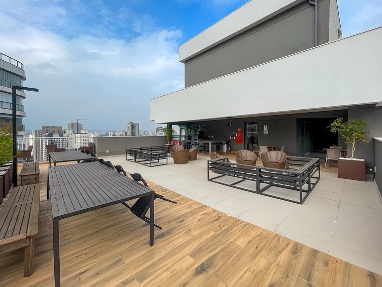 Terraza espectacular cerca de Faria Lima