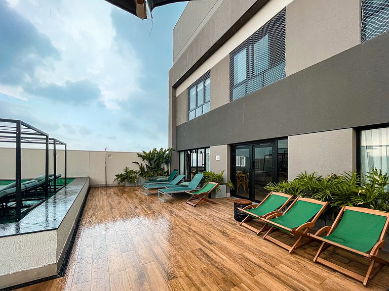 With balcony and rooftop with pool