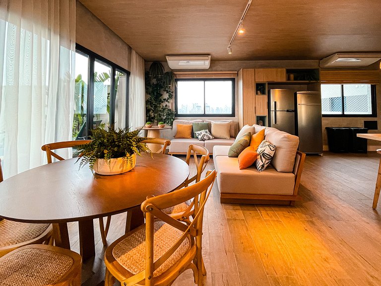 With balcony and rooftop with pool