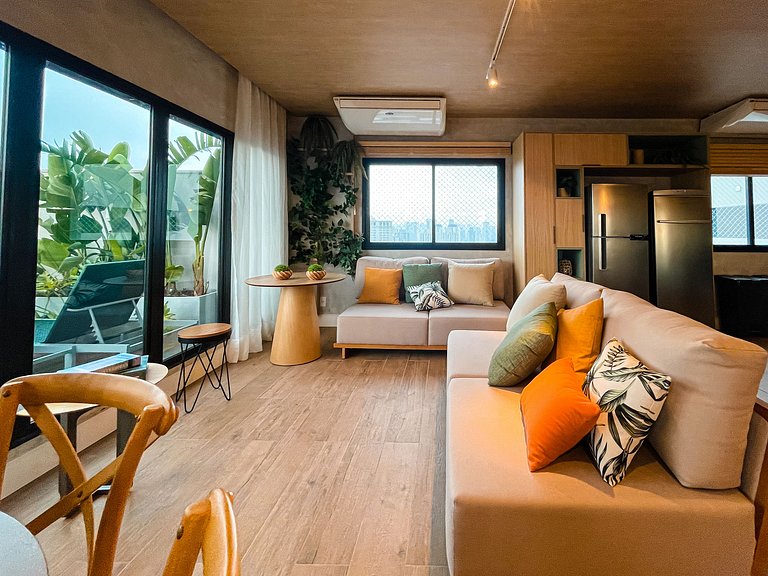 With balcony and rooftop with pool