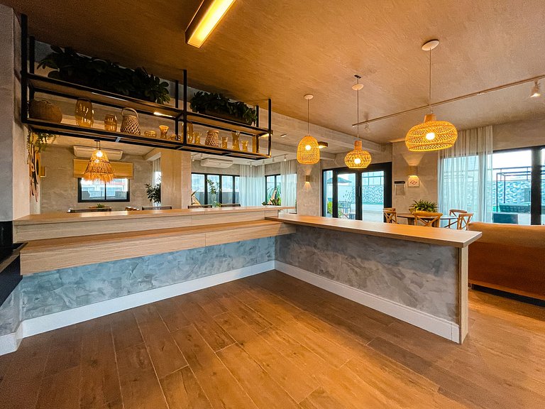 With balcony and rooftop with pool