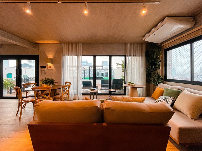 With balcony and rooftop with pool