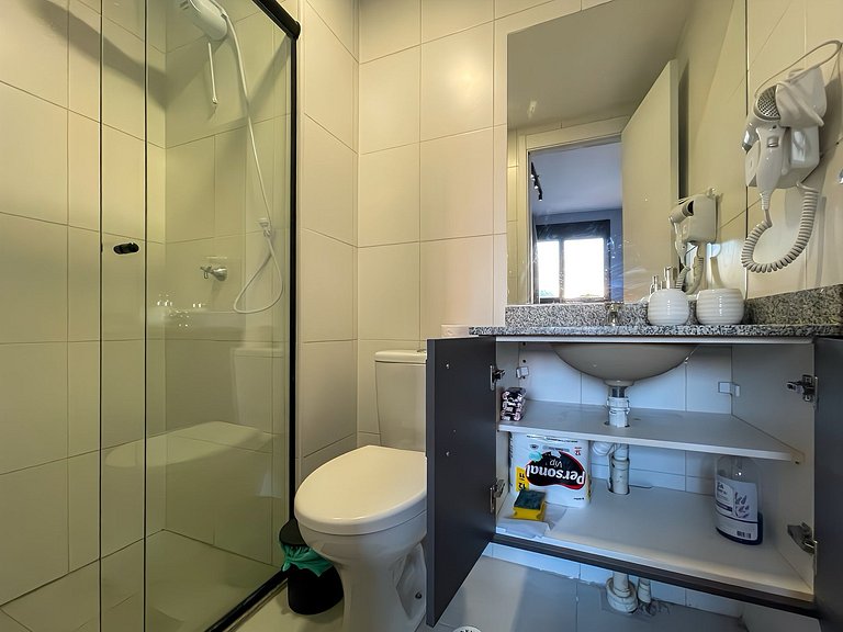 With a swimming pool, located near Moema subway station