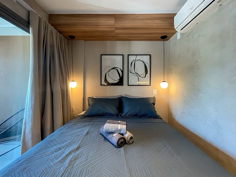 Studio Ideal p/ 2 com Varanda Charmosa