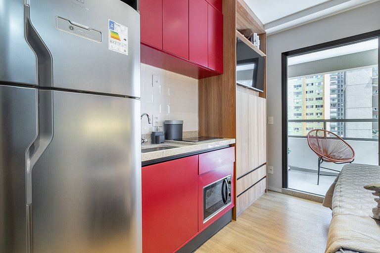 Studio Ideal p/ 2 com Varanda Charmosa