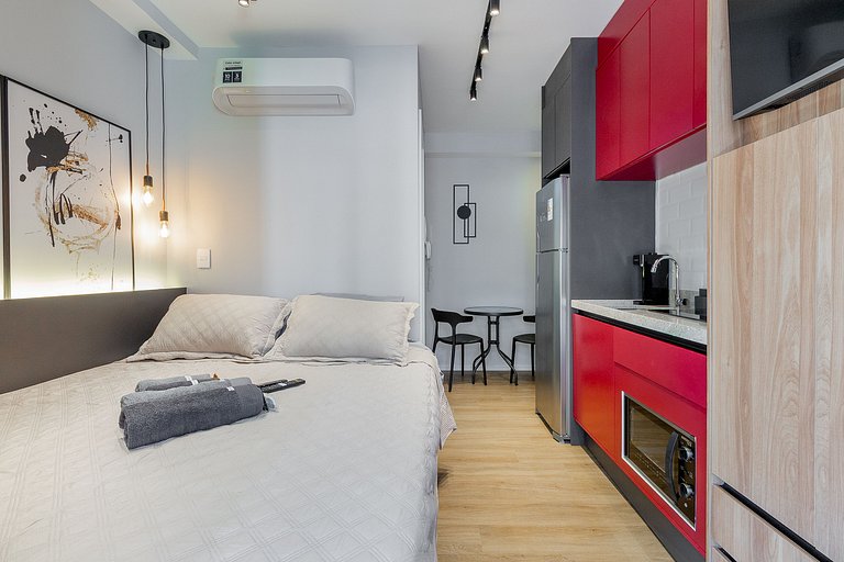 Studio Ideal p/ 2 com Varanda Charmosa