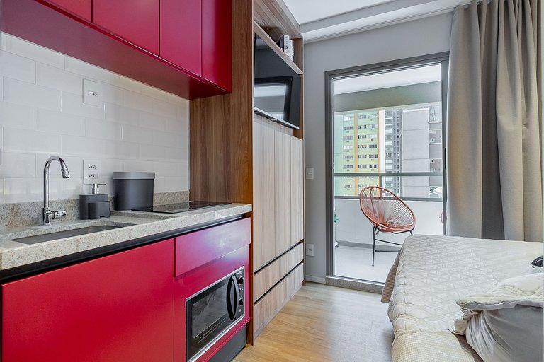 Studio Ideal p/ 2 com Varanda Charmosa