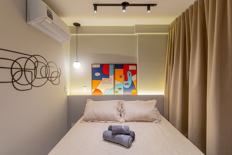 Rooftop pool, fitness center, and excellent location