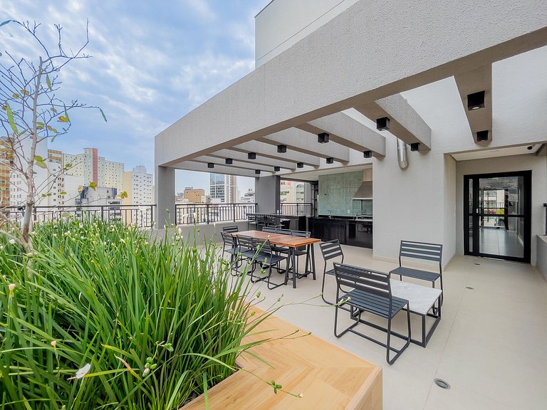 Apartamento NOVO com piscina, metro Higienópolis