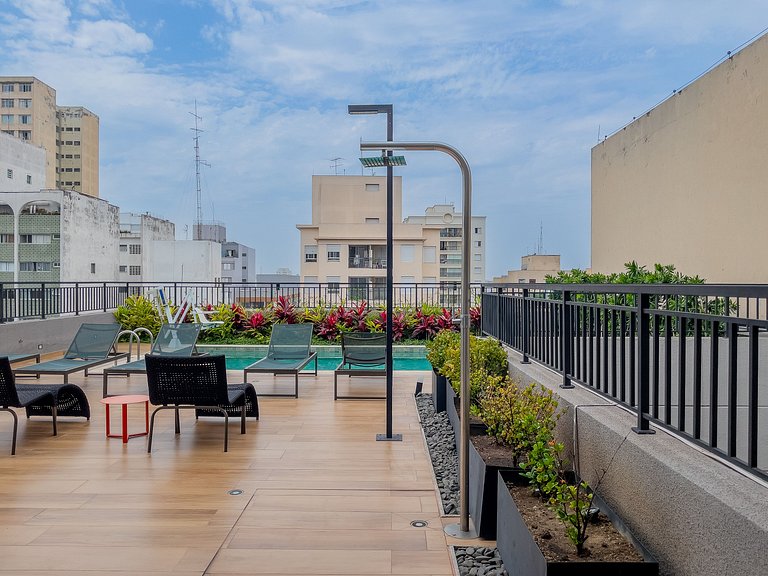 Moderno e com piscina, prox. ao metro Higienópolis