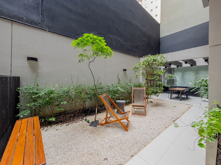 Apartamento NOVO com piscina, metro Higienópolis