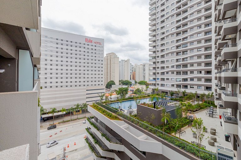Estudio en Itaim con terraza en la azotea, próximo al parque