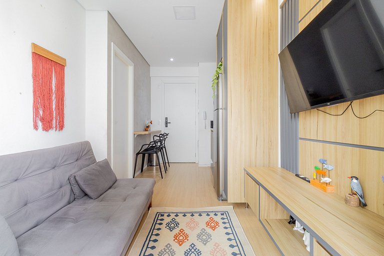 Estudio en Itaim con terraza en la azotea, próximo al parque