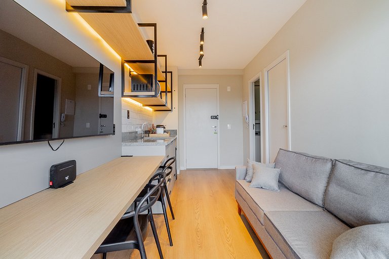 Loft encantador con balcón amplio en Moema