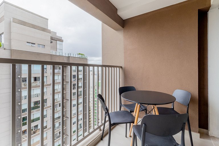 Private balcony on a high floor