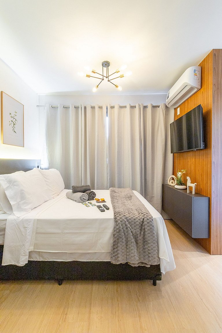Studio Premium com Coworking e Piscina