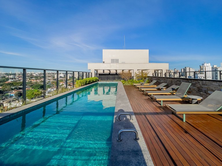 Studio Premium com Coworking e Piscina