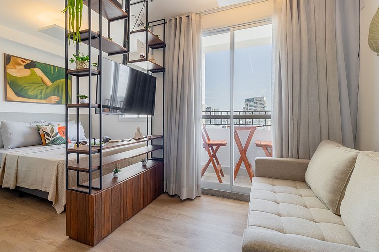 Pinheiros | 22th Floor, up to 4 Guests + Balcony